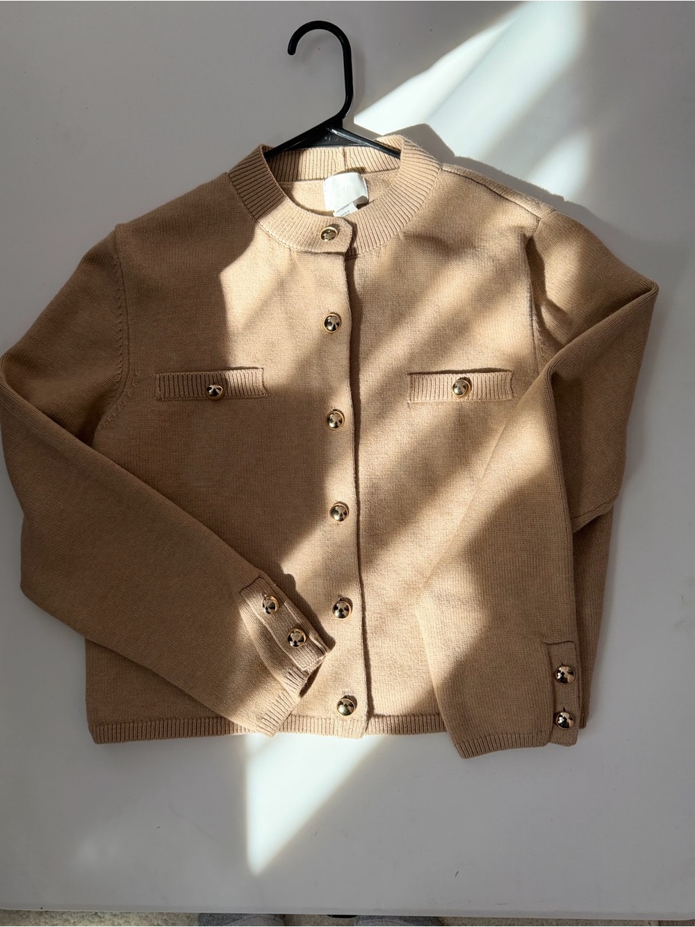 H&M Tan Knit Button-Front Blazer Jacket